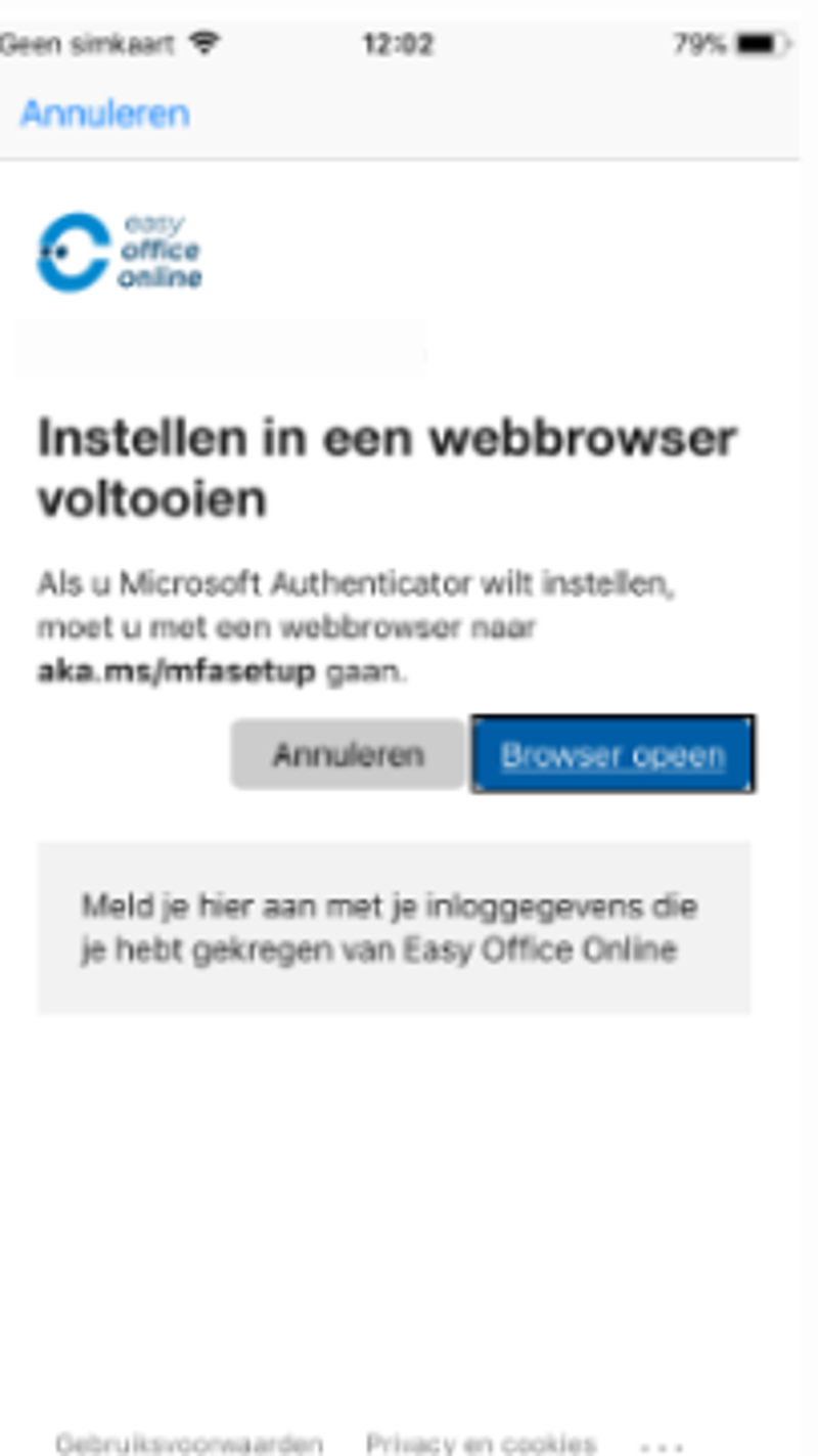 Easy Office Online | Handleiding instellen Microsoft Authenticator-app.