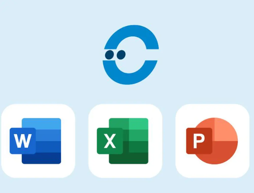 Microsoft Applications met EOO logo (blauwe achtergrond)